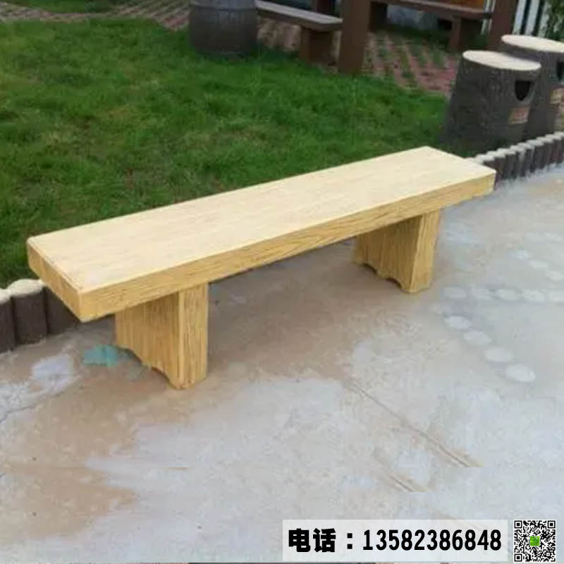 加工仿木水泥座椅 园林公园休闲坐凳小品摆件